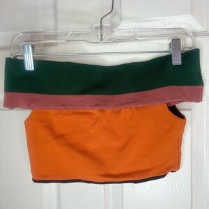 Osklen Praia Bando Bra Women’s Size Petite Small Color Block Ribbed